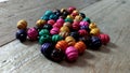 colorful muted plastic accessories form a necklace in the Garut area of Ã¢â¬â¹Ã¢â¬â¹West Java Royalty Free Stock Photo